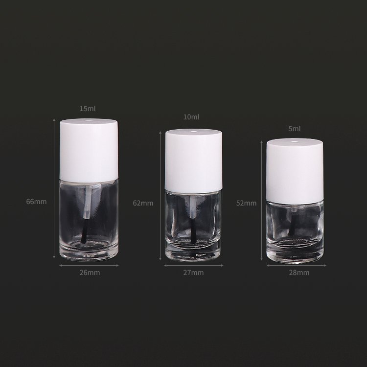 5ml 10ml 15ml Round shape nail polish glass bottle with brush for sales