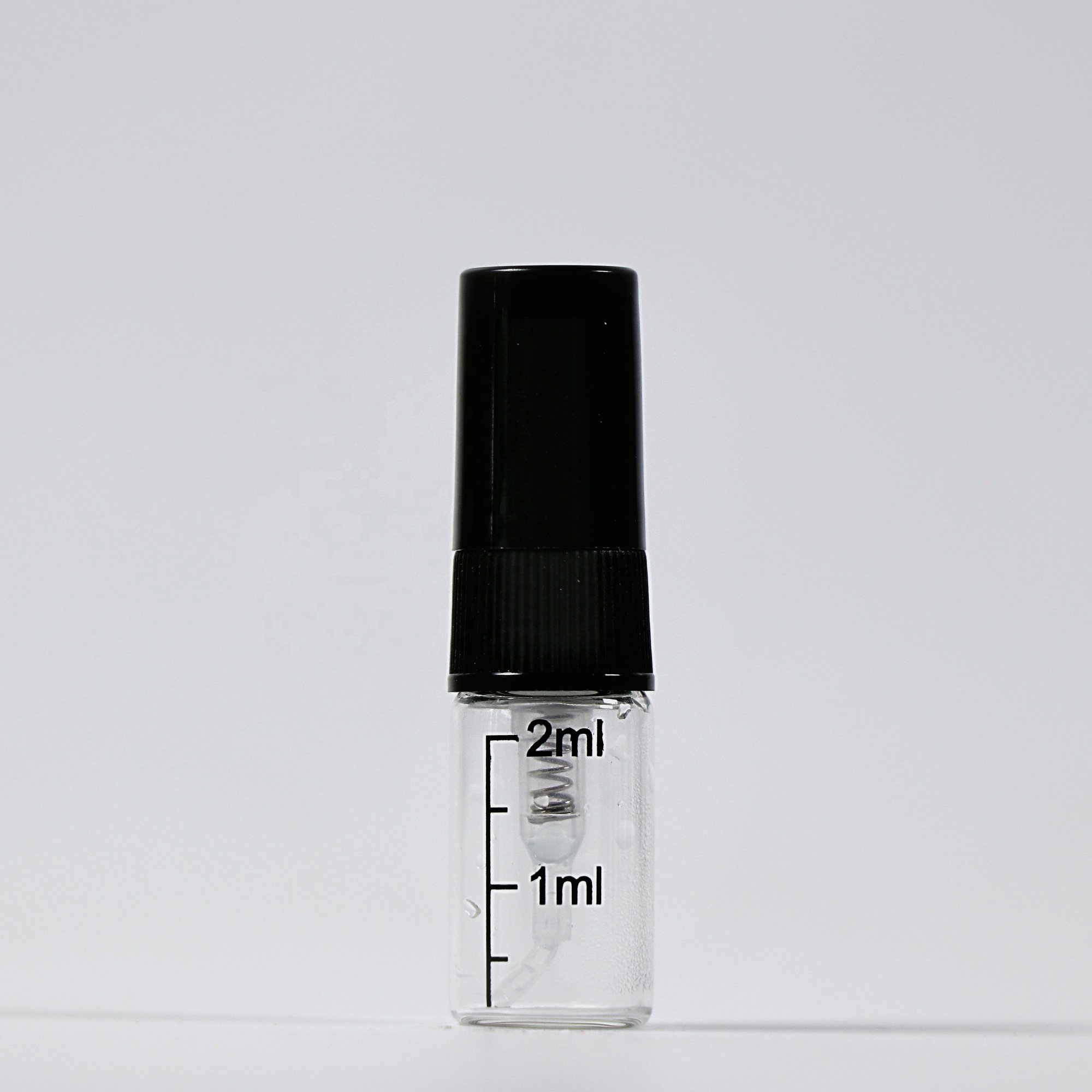 Small Atomizer Portable 3ml 5ml 10ml Glass Sample Vials Perfume Bottle With Black Plastic Mist Spray Pump