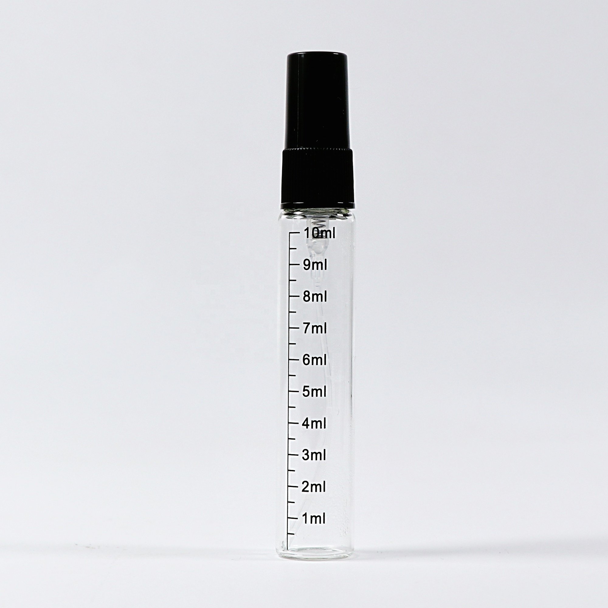 Small Atomizer Portable 3ml 5ml 10ml Glass Sample Vials Perfume Bottle With Black Plastic Mist Spray Pump