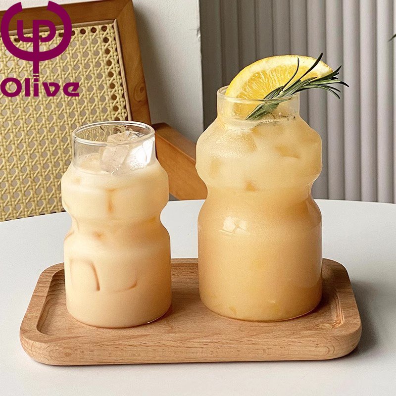 Creative ins lactobacillus water glass set high borosilicate heat-resistant water glass fancy water glass bottle 300ml