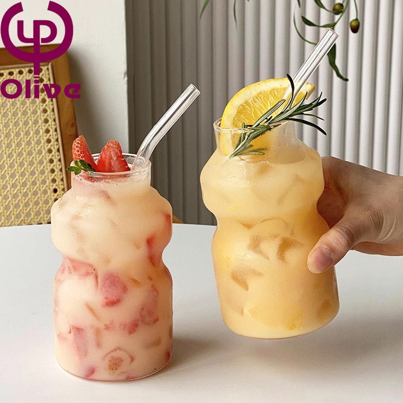 Creative ins lactobacillus water glass set high borosilicate heat-resistant water glass fancy water glass bottle 300ml