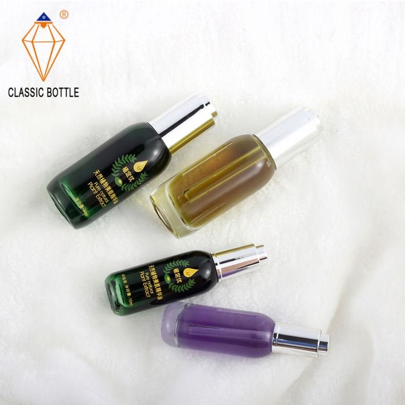 Stock cosmetic bottle 1/2 oz empty glass dropper serum bottle 15ml 1oz gold essential oil glass bottles packing 30ml
