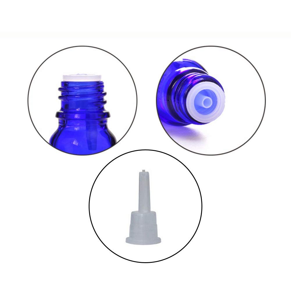 5ml Cobalt Blue Glass Bottle Empty Refillable Vials Black Dropper Cap Essential Oil Bottles glass bottles with lids