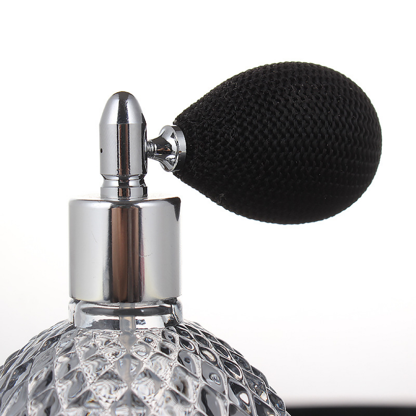 F Luxury 100ml Vintage Style Ball Shaped Refillable Fine spray Perfume Atomizer Spray Glass Bottle
