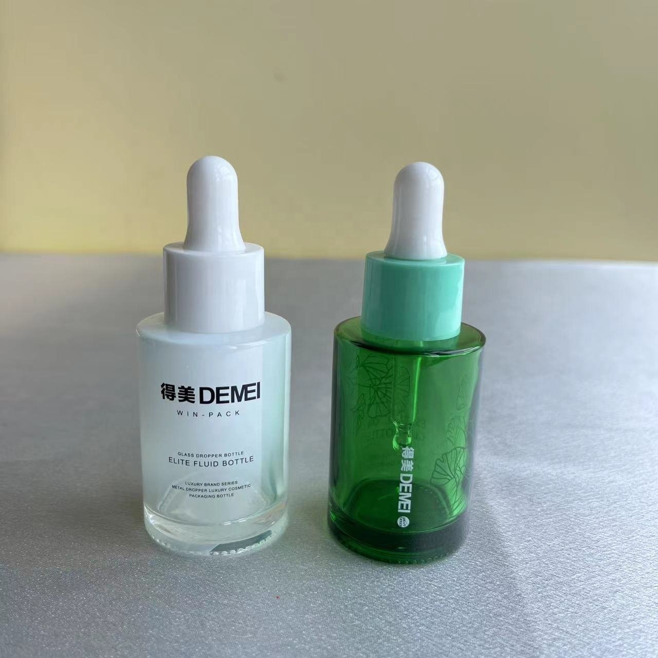 Luxury Macaron cylinder 30ml glass dropper bottle for essential oil/skincare