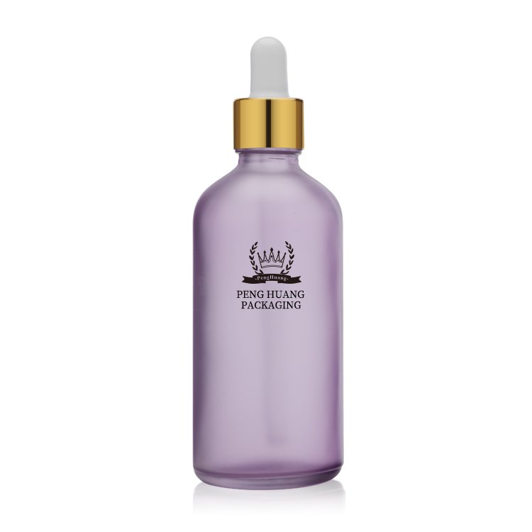 Custom 10ml 30ml empty frosted bottle with aluminum cap face oil drop 5 ml serum bottle glass bottles for hair oil droppers