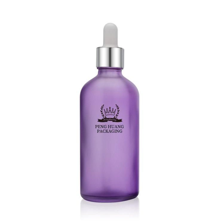 Custom 10ml 30ml empty frosted bottle with aluminum cap face oil drop 5 ml serum bottle glass bottles for hair oil droppers