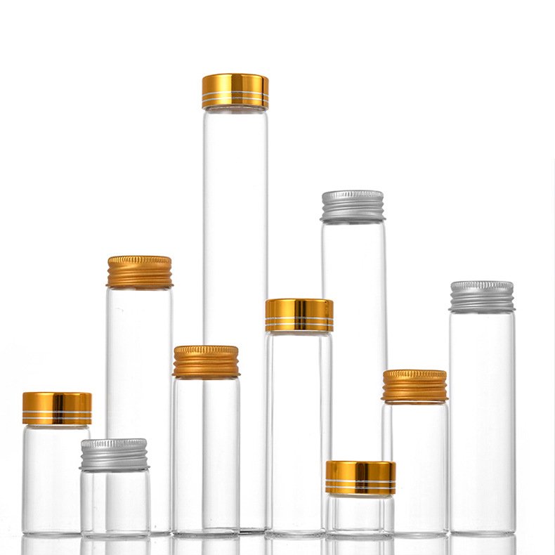 Sample Bottle For Candy Storage As Bath Salt Containers Laboratory Borosilicate Glass Tea Test Tube With Hand Aluminum ScrewCap