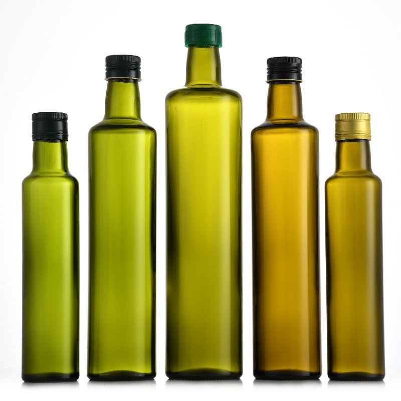 olive oil bottle 250ml500ml750mlEmpty Square Round Clear Dark Green Brown Marasca Amber Cooking Olive Oil Glass Bottles