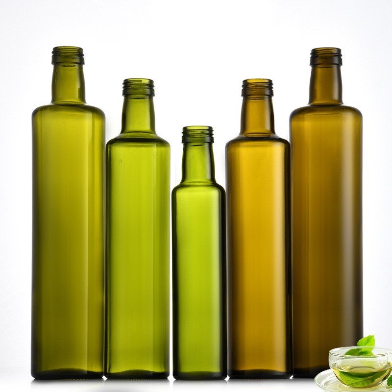 olive oil bottle 250ml500ml750mlEmpty Square Round Clear Dark Green Brown Marasca Amber Cooking Olive Oil Glass Bottles