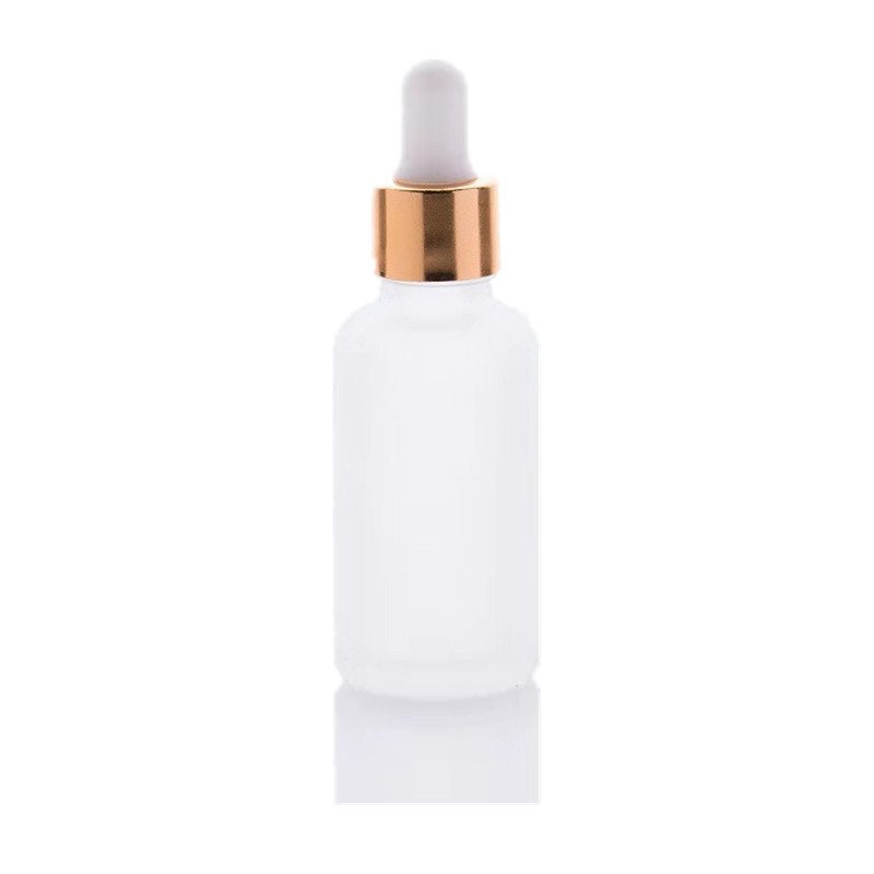 30ml Frosted Essential oil glass dropper empty bottle Korean skincare cosmetic packaging with black dropper for hair perfume oil