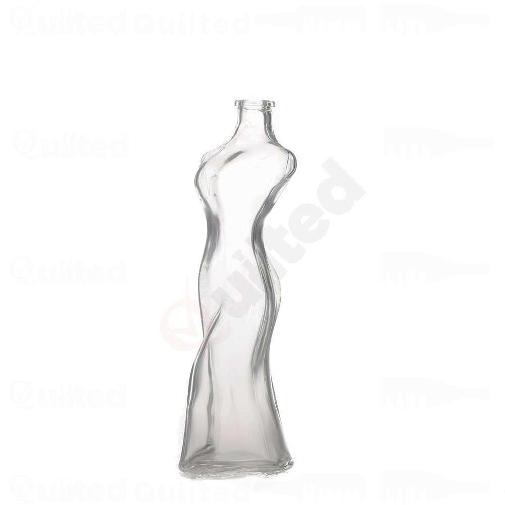 150ml 500ml 600ml Clear Woman Body Shape Unique Liquor Glass Bottle Wholesale Empty Glass Bottle with Cork