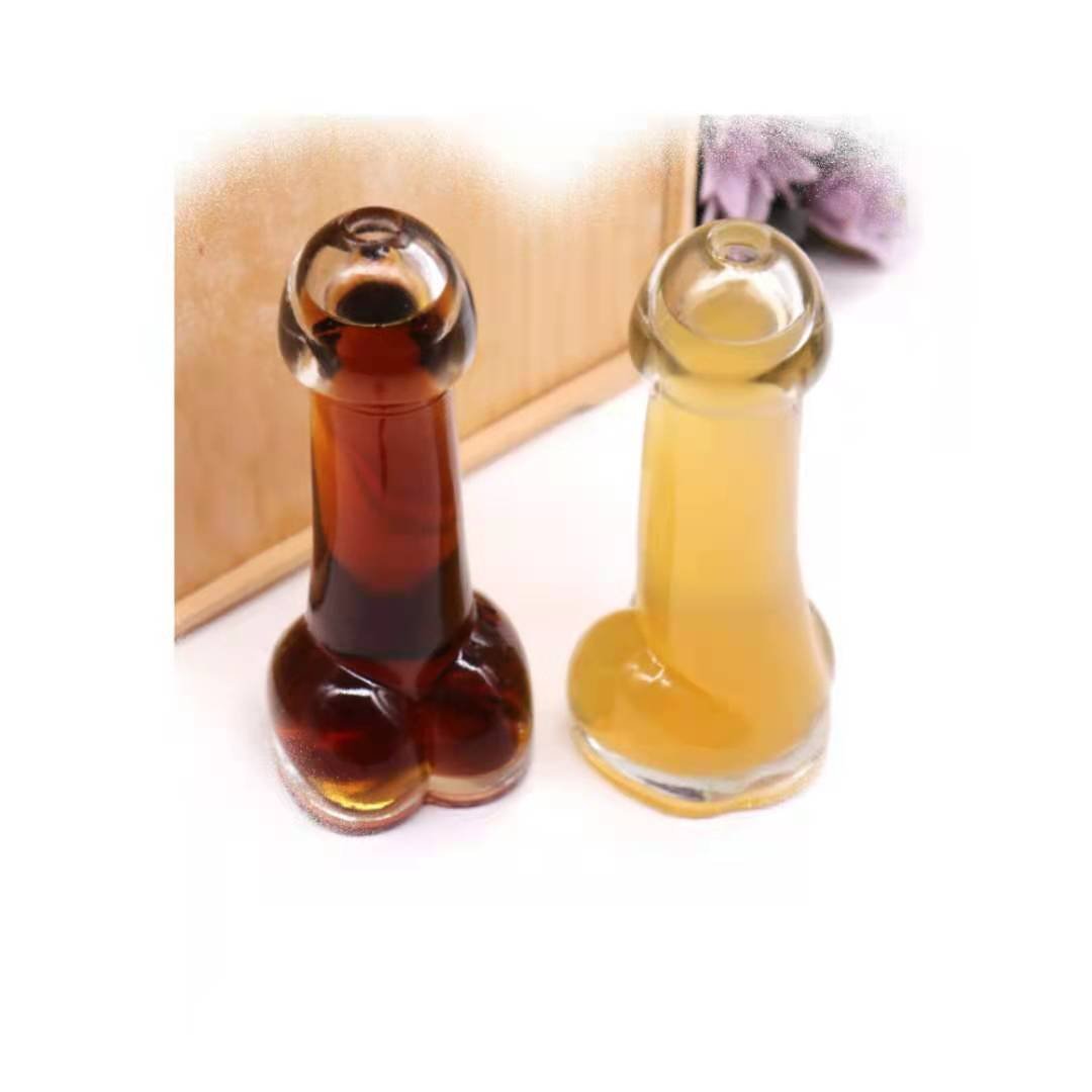 Glass Bottle Penis Shape 100ml Schnapps Liquor Gin with lid Whisky party 0.1L