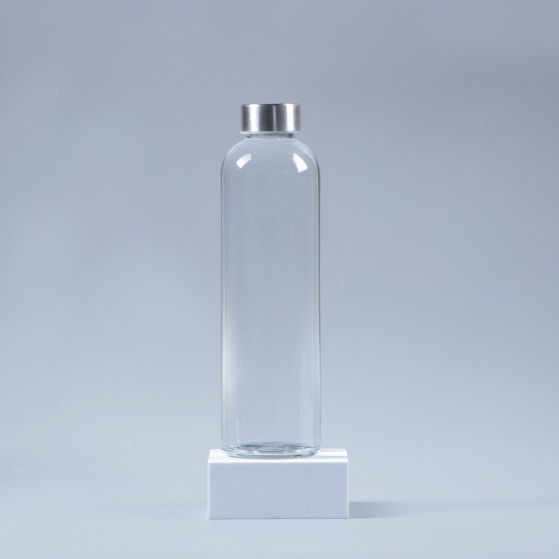 500ml outdoor usage empty transparent glass water bottle screw cap for drinking wholesale