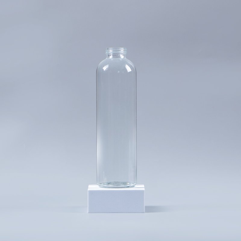 500ml outdoor usage empty transparent glass water bottle screw cap for drinking wholesale