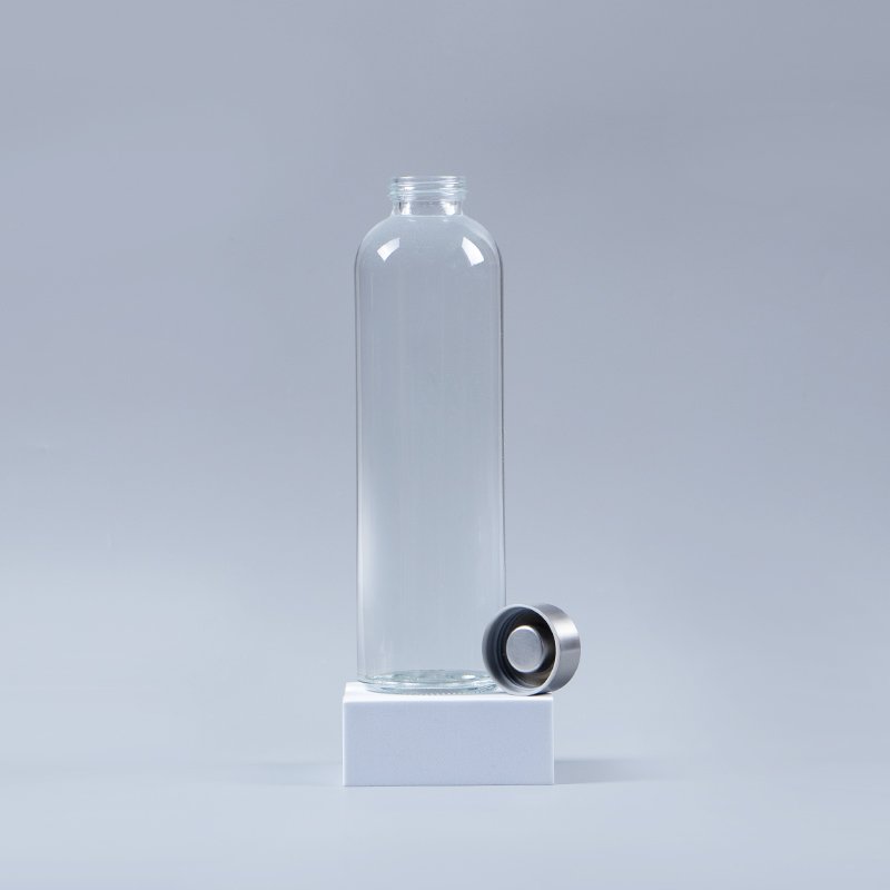 500ml outdoor usage empty transparent glass water bottle screw cap for drinking wholesale