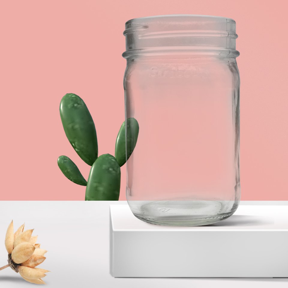 8OZ clear jam jars bottle glass