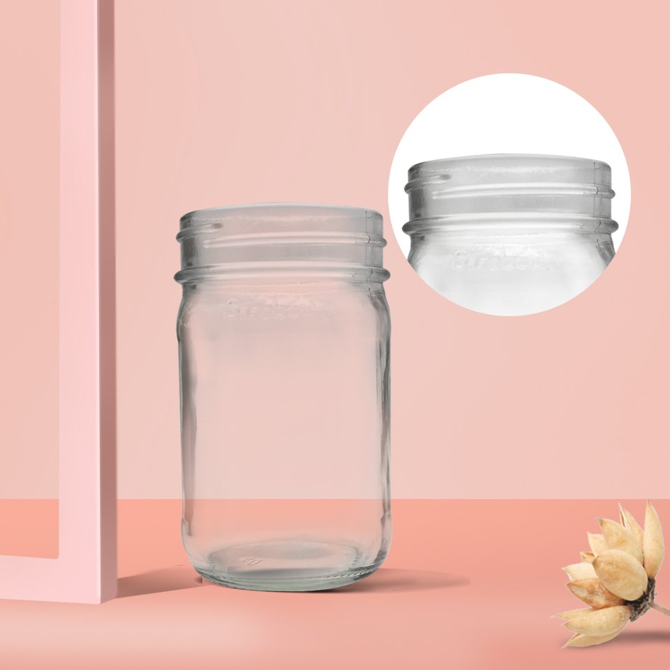 8OZ clear jam jars bottle glass