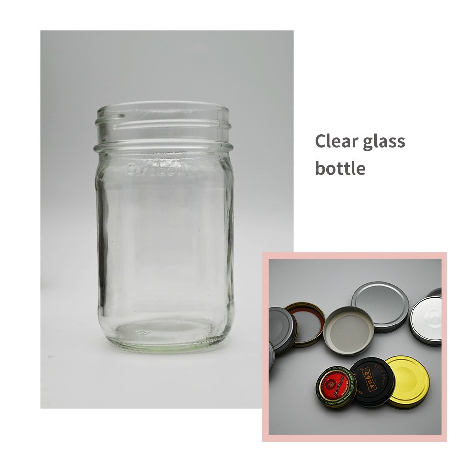8OZ clear jam jars bottle glass
