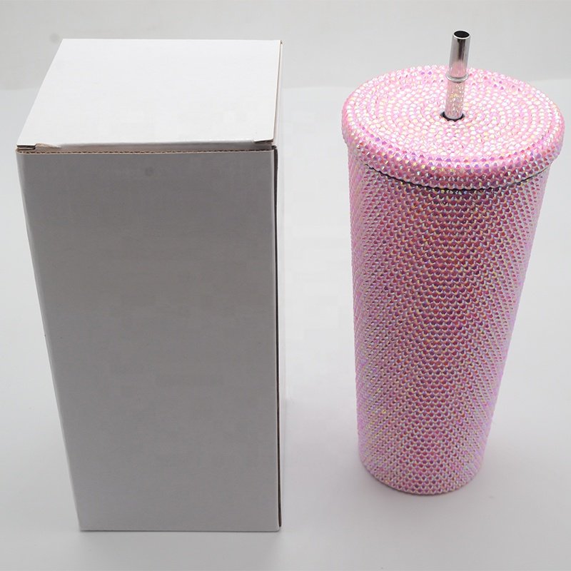 Diamond Bling Rhinestone Stainless Steel Double Wall Travel Glitter Tumbler 750 ml 304 stainless steel diamond coffee cup