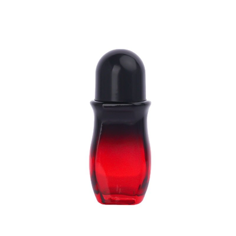 30ML 50ML refillable glass roll on deodorant bottle massage roller bottle container with roller ball and lid