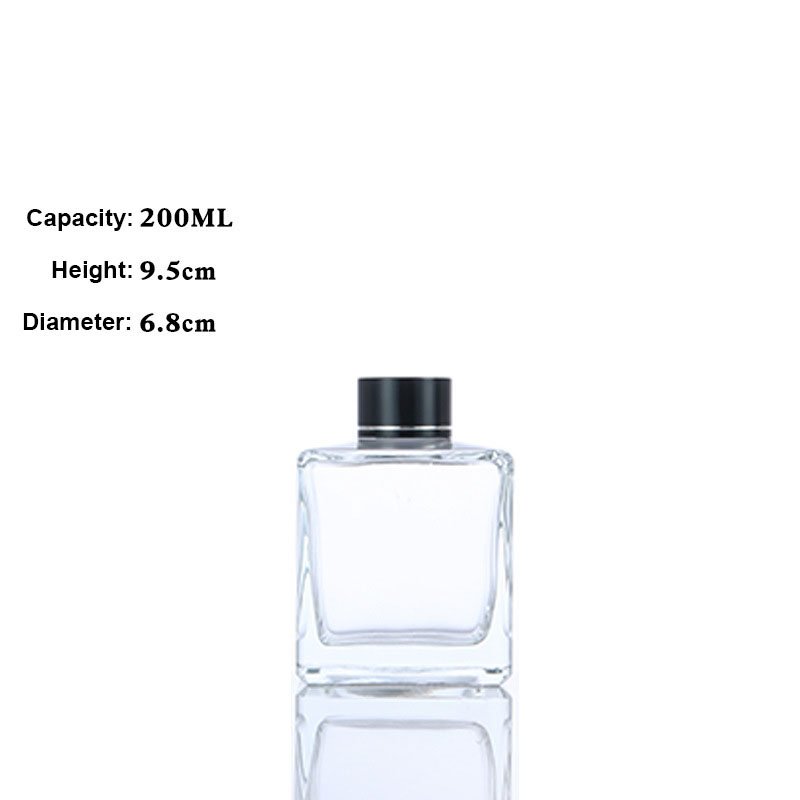 Wholesale Popular 200ml Decoration Custom Clear Empty Square Diffuser Glass Bottle
