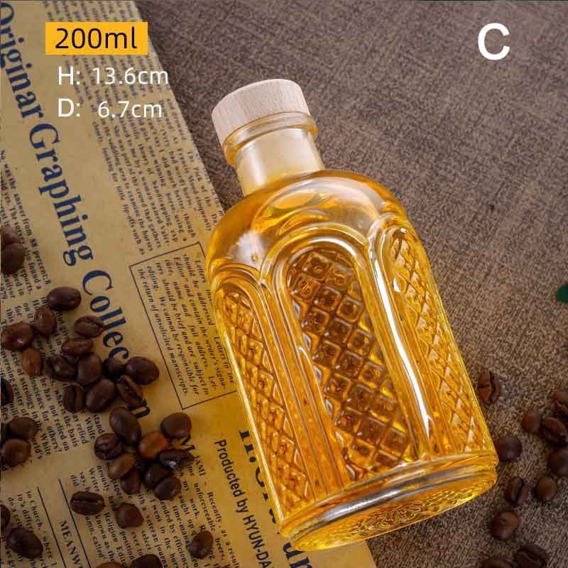 New product embossed 120ml 150ml 200ml clear theadred bitter glass bottles dasher drop with lid