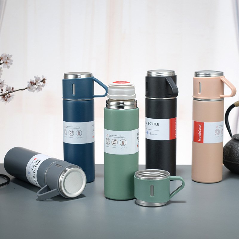 500ml Oem Tea Business Gift Box Custom Stainless Steel Vacuum Insulated Flask Double Wall Thermos Water Bottle with Set