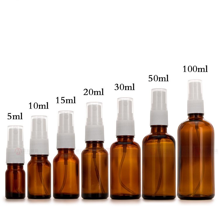 Factory wholesale spot 5ml 10ml 15ml 20ml 30ml 50ml 100ml round Amber Perfume glass spray bottle