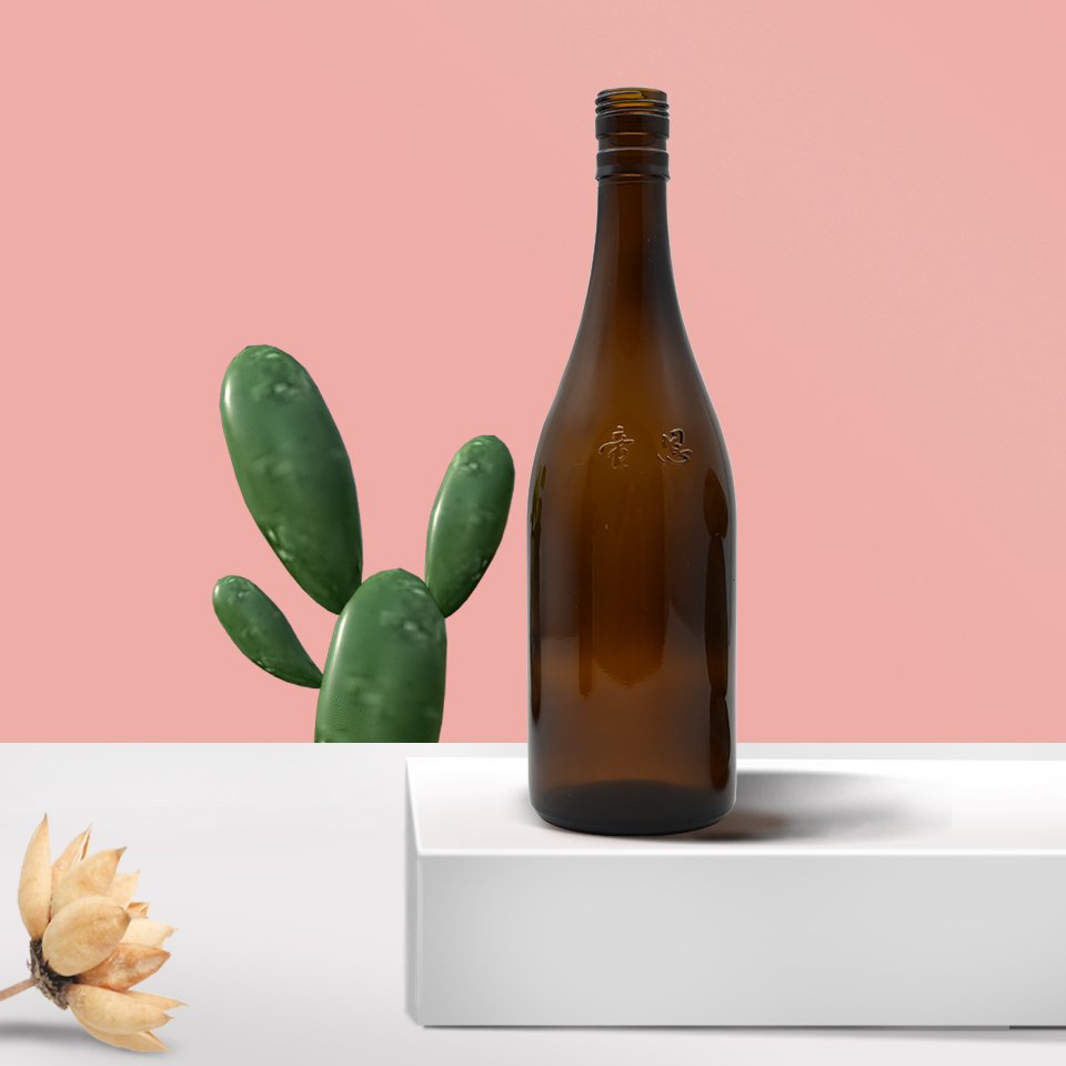 600ML Brown/ coffee/ amber glass enzymes bottle Wine bottle to order
