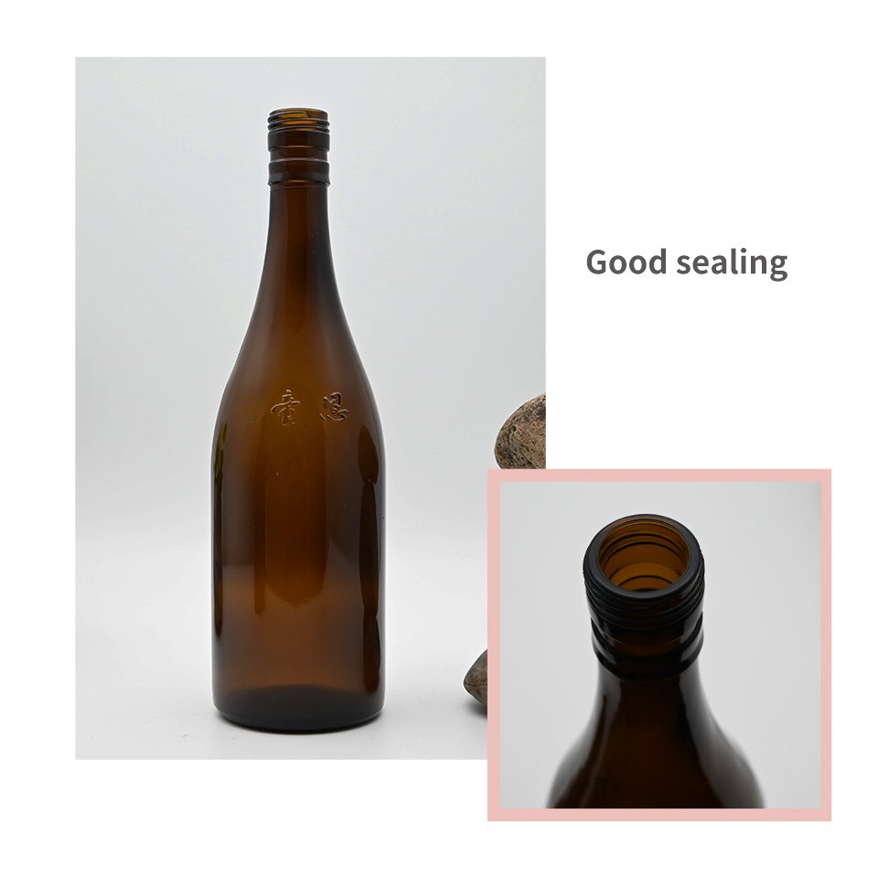 600ML Brown/ coffee/ amber glass enzymes bottle Wine bottle to order