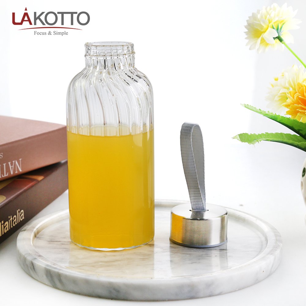 2022 NEW ARRIVAL 350ml high borosilicate glass bottle with stainless steel lid 12oz glass water bottle