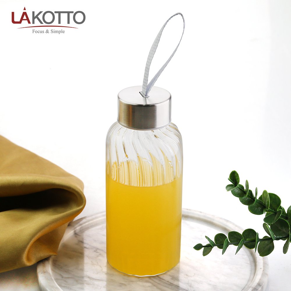 2022 NEW ARRIVAL 350ml high borosilicate glass bottle with stainless steel lid 12oz glass water bottle
