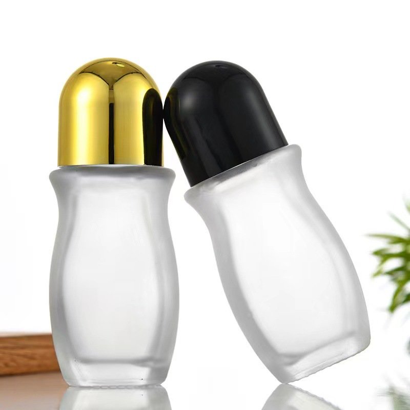 Wholesale transparent 30ml 50ml glass deodorant roll on glass bottle essential oil perfume bottle
