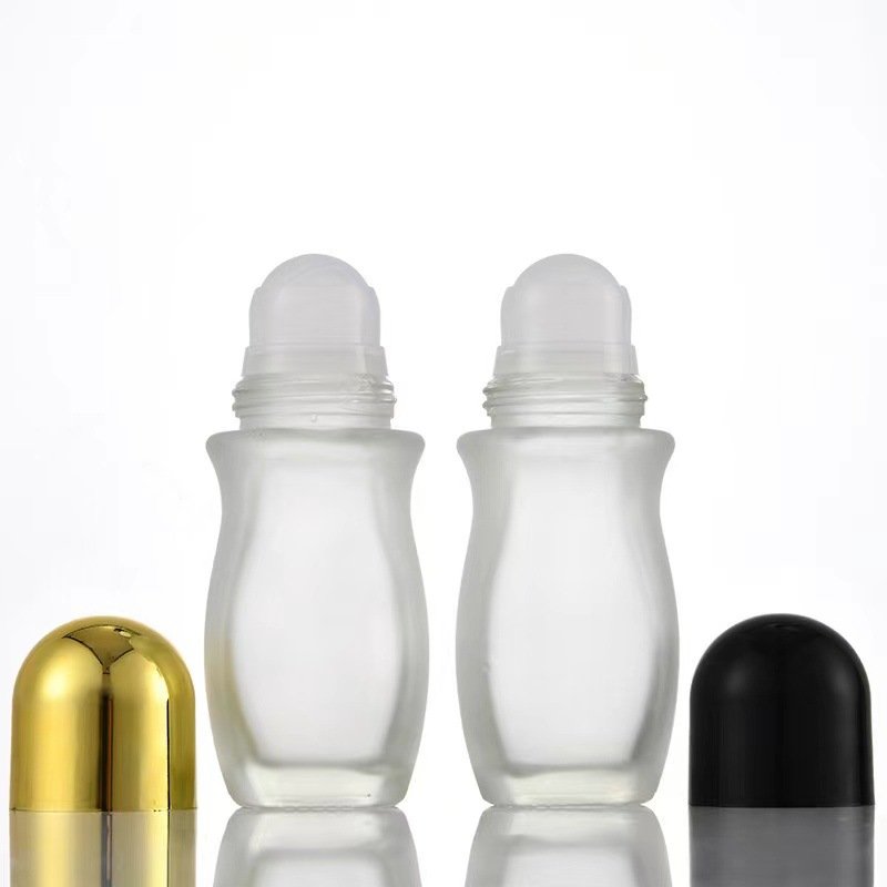 Wholesale transparent 30ml 50ml glass deodorant roll on glass bottle essential oil perfume bottle