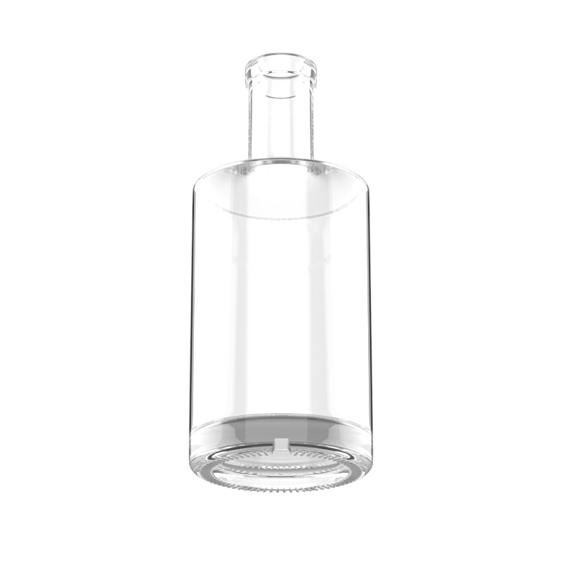 Hot sale Liquor Glass Alcohol Bottle 700ml 750ml Vodka Round Glass Bottle Flask Shoulder With Corks