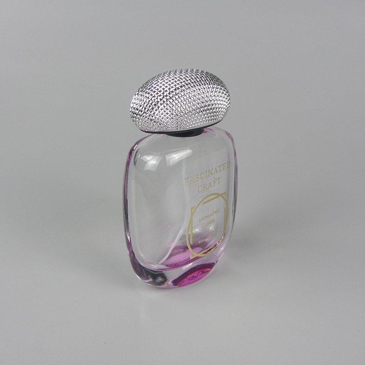 luxury empty transparent car air freshener perfume diffuser glass bottle with round fancy lid