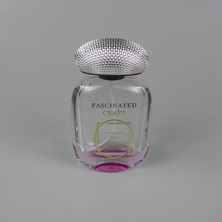 luxury empty transparent car air freshener perfume diffuser glass bottle with round fancy lid