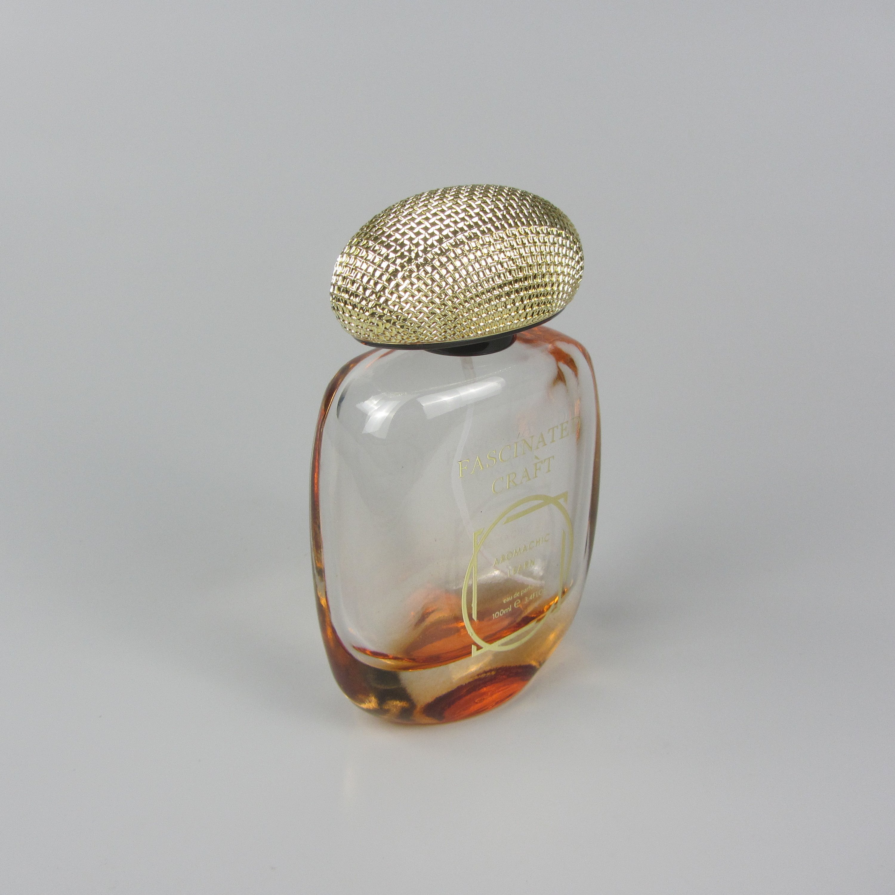 luxury empty transparent car air freshener perfume diffuser glass bottle with round fancy lid