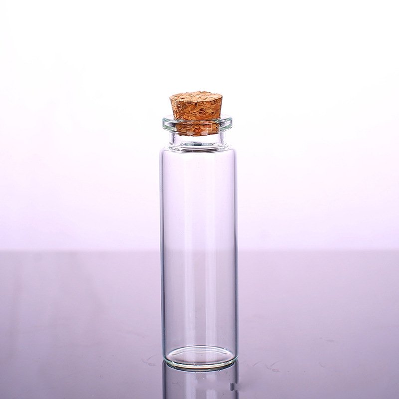 Wholesale 5ml 8ml 10ml small clear wishing glass bottle with cork