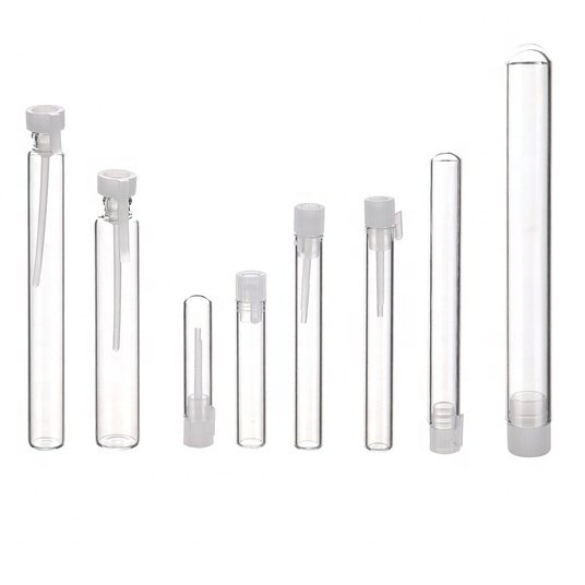 Mini Perfume Sample Tester Glass Vials Fragrance Glass Bottle Personal Care Offset Printing Rubber Stopper 0.8ml 1ml 1.5ml 7ml