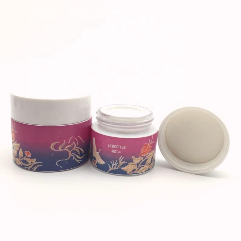 Luxury Design Flat Shoulder 30ml Lotion Bottle Glass 100ml 15g 30g 50g Unique Glass Bottle And Jar For Skincare