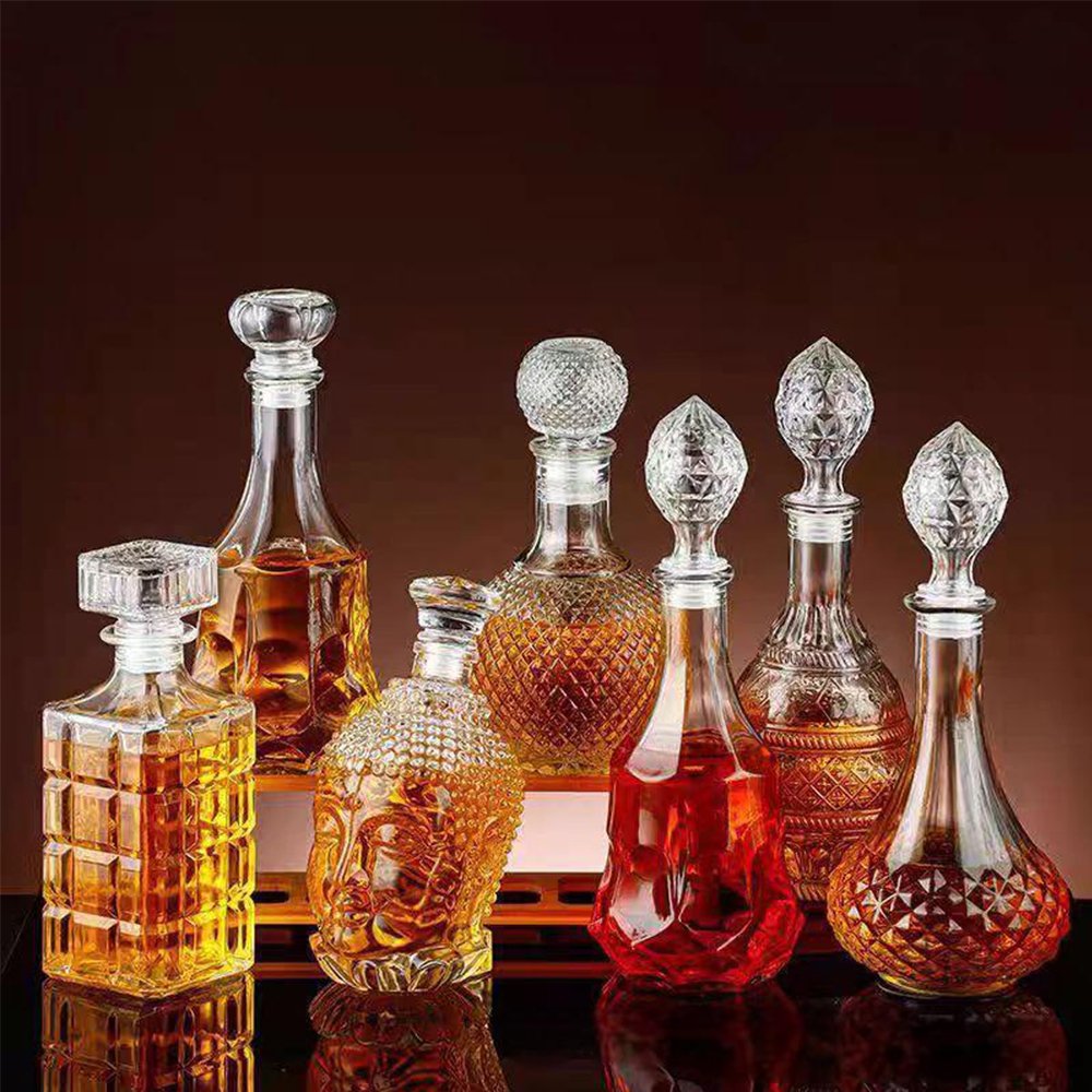 Luxury Transparent Gin Vodka glass bottles 500ml 750ml Whisky Brandy Vodka glass Wine bottle