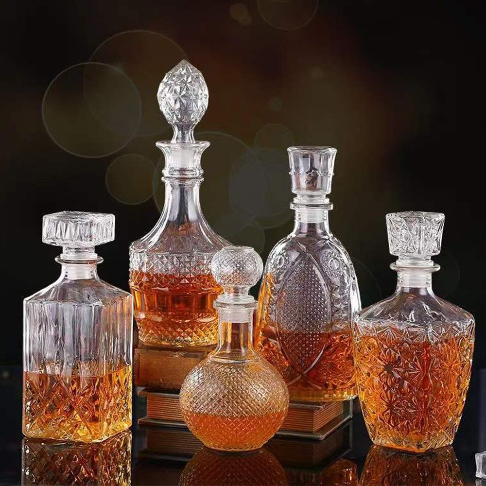 Luxury Transparent Gin Vodka glass bottles 500ml 750ml Whisky Brandy Vodka glass Wine bottle