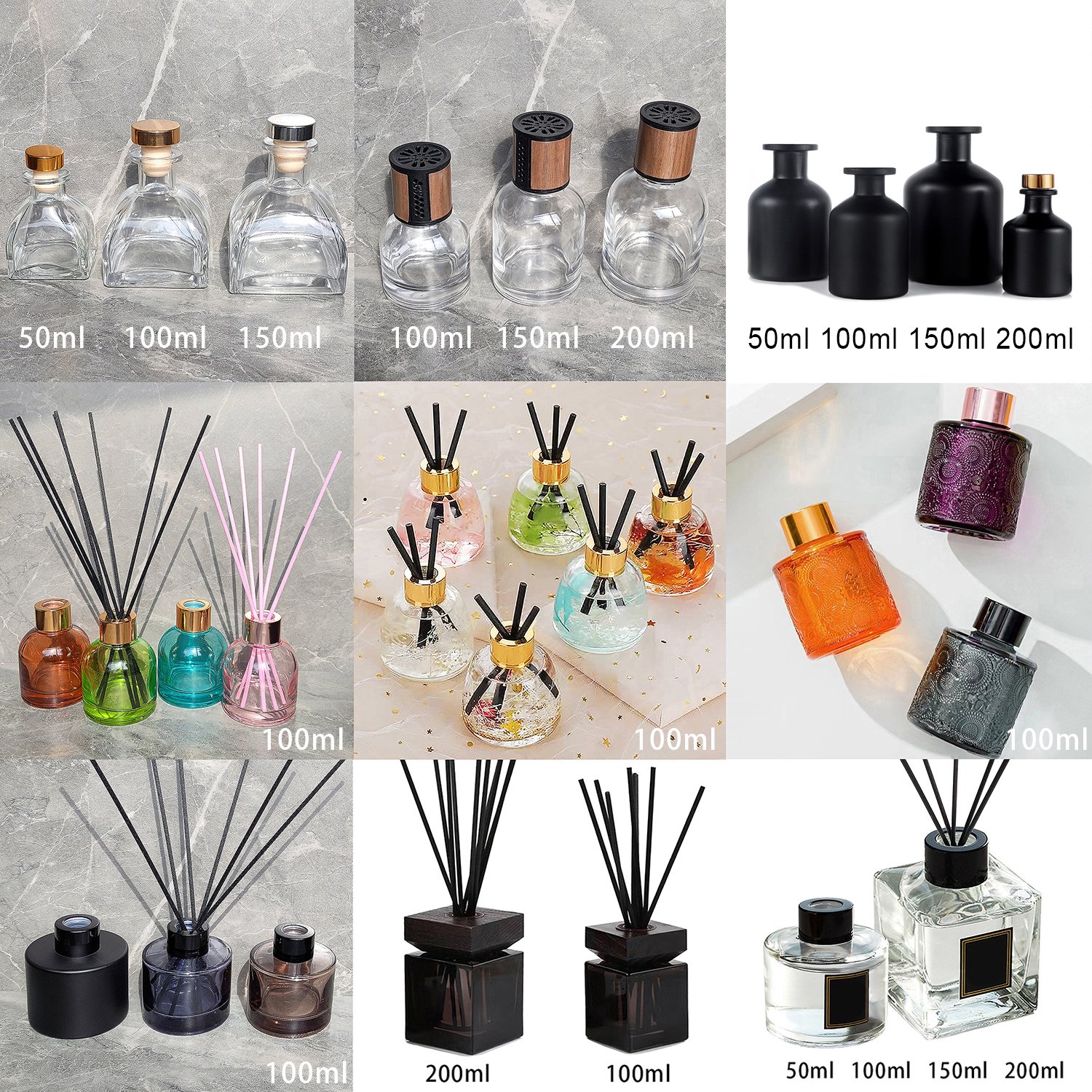 100ml reed diffuser glass bottles glass bottle fragrance reed diffuser