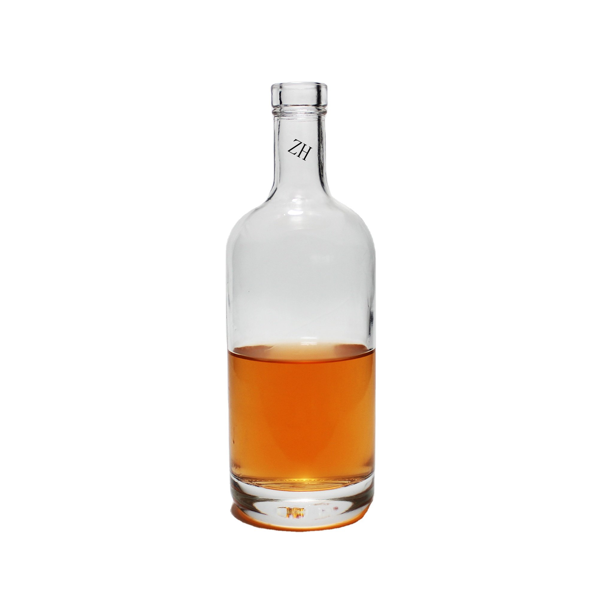 Custom 500ml 750ml Mexican Round Liquor Tequila Glass Bottles For Alcoholic Beverages