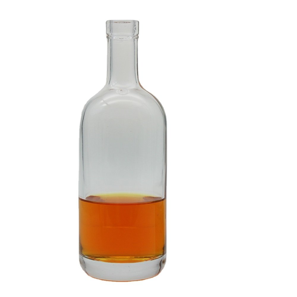 Custom 500ml 750ml Mexican Round Liquor Tequila Glass Bottles For Alcoholic Beverages