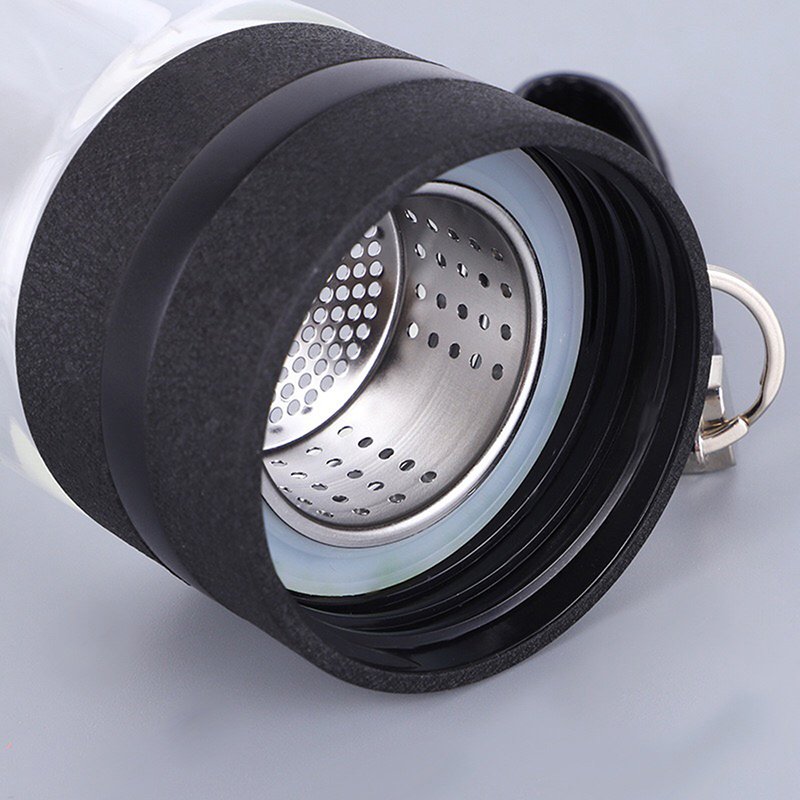 Promotional 400ml Double Wall Borosilicate Glass Water Bottle with Tea Cup