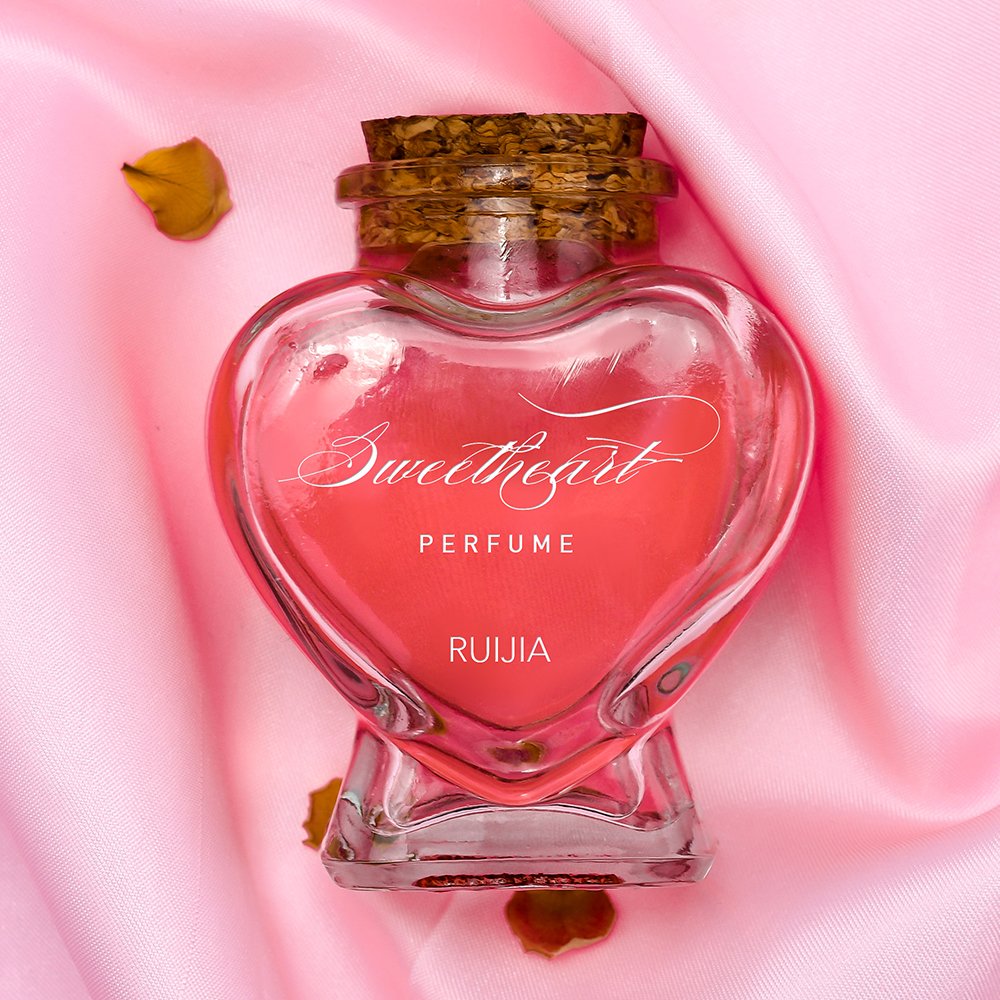 Empty 50ml 70ml 2oz Heart Shape Clear Glass Vial Bottle pendant Wishing glass bottle with cork stopper