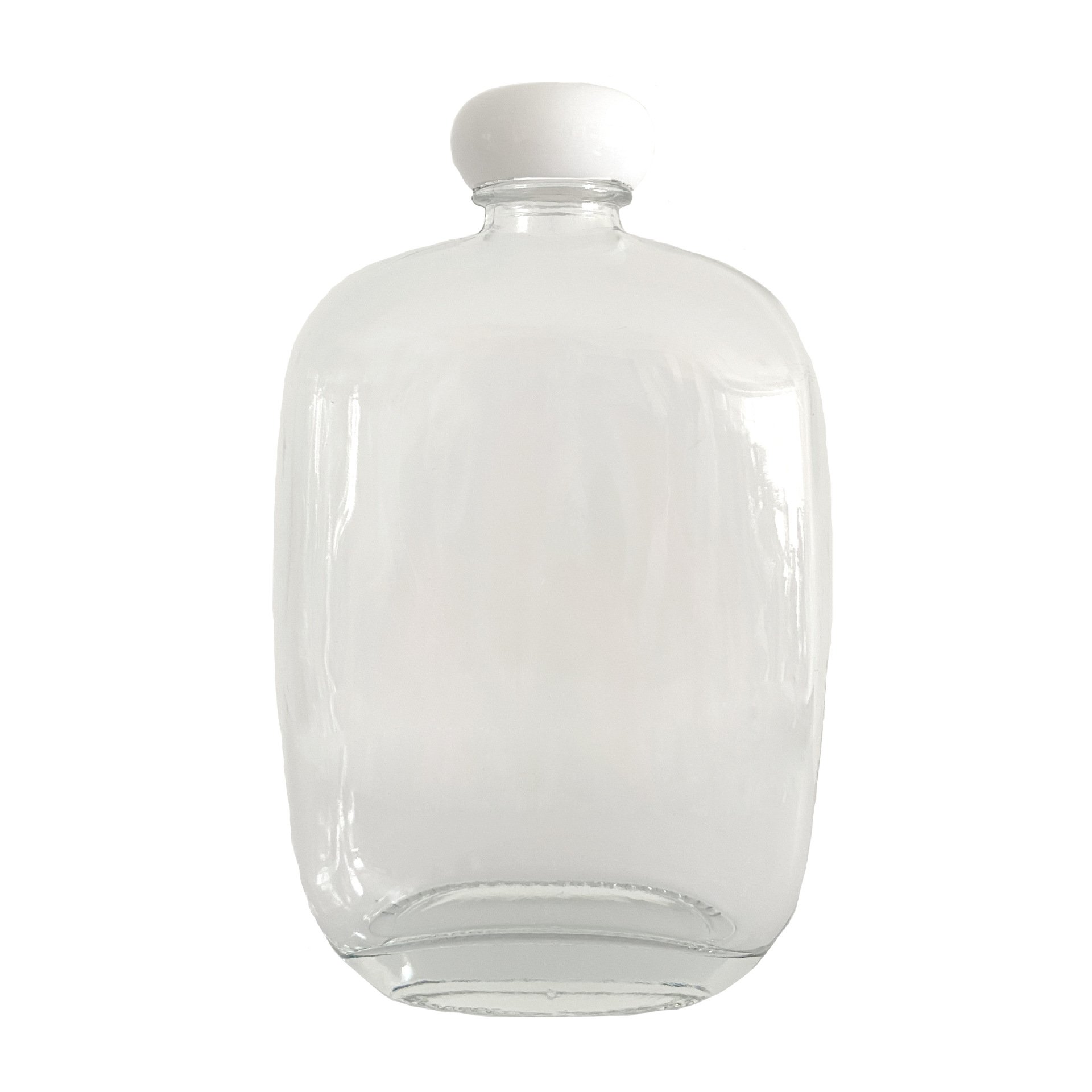 Newly designed 100ml 200ml 250ml 350ml 500ml flat bottom flask glass bottle with aluminum cap